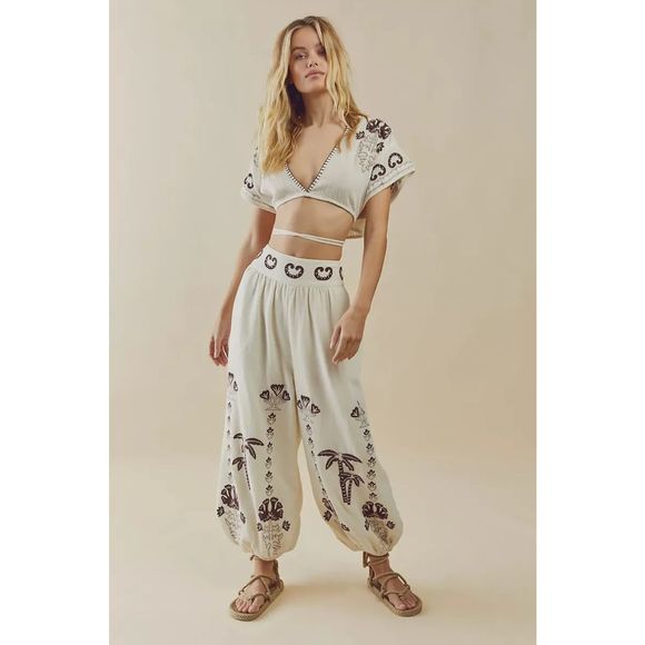 New Free People Kai Embroidered Set sz Large
